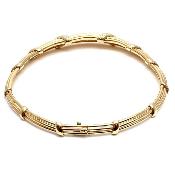 Vintage! Authentic Van Cleef & Arpels 18k Yellow Gold Diamond Choker Necklace - Picture 6 of 12